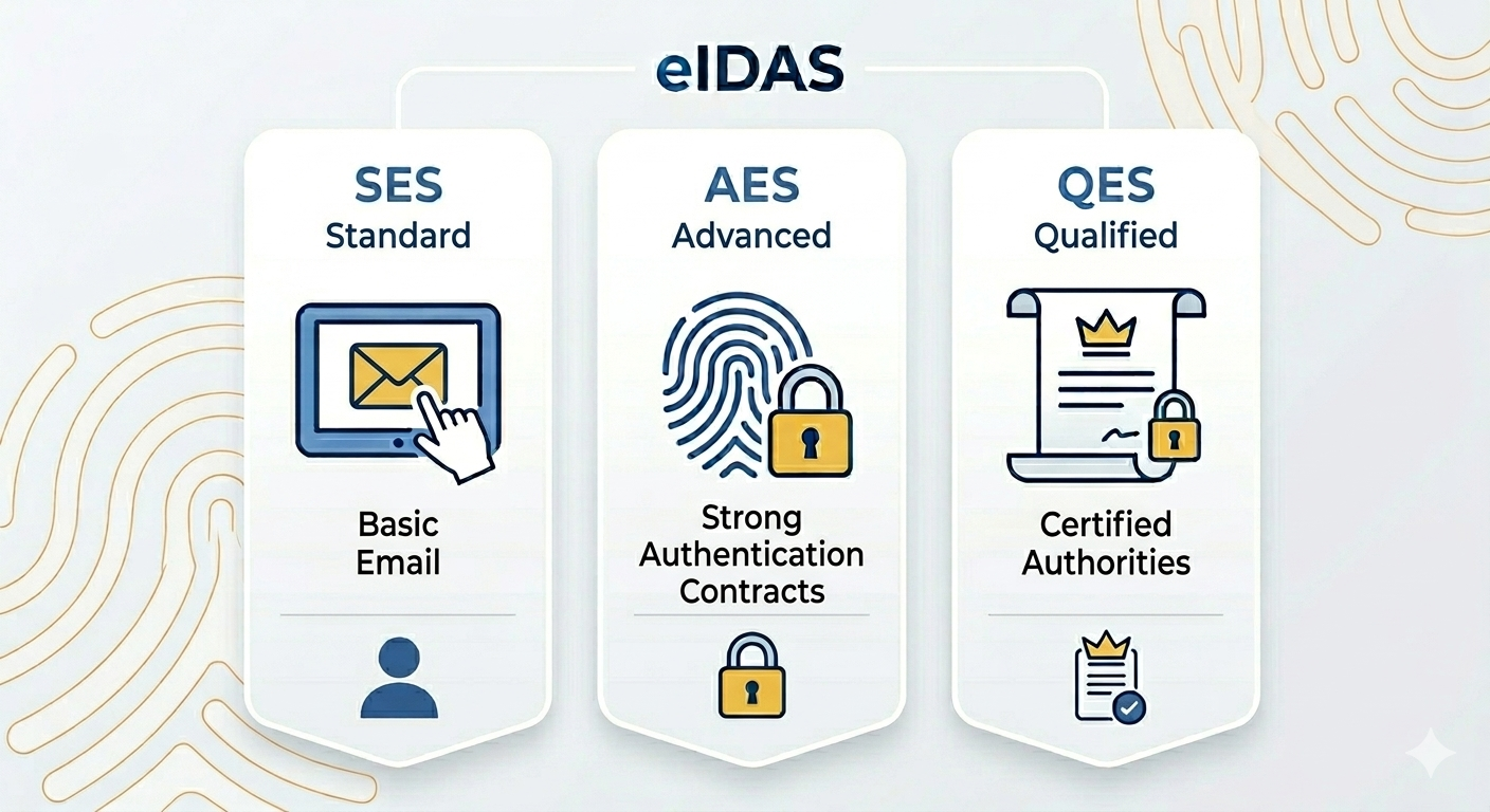 Niveles de firma electrónica de la UE (eIDAS): ¿cuál es la diferencia entre firma simple, avanzada y cualificada?